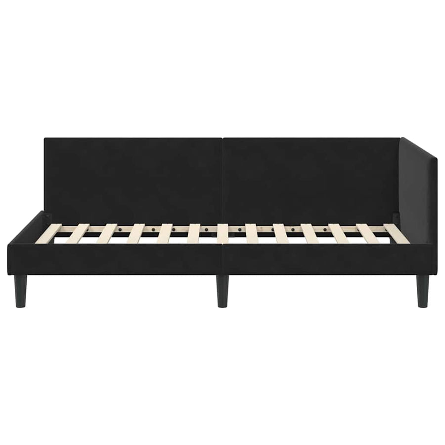 Hoekbedframe Zwart 80 cm x 200 cm Polyester en multiplex