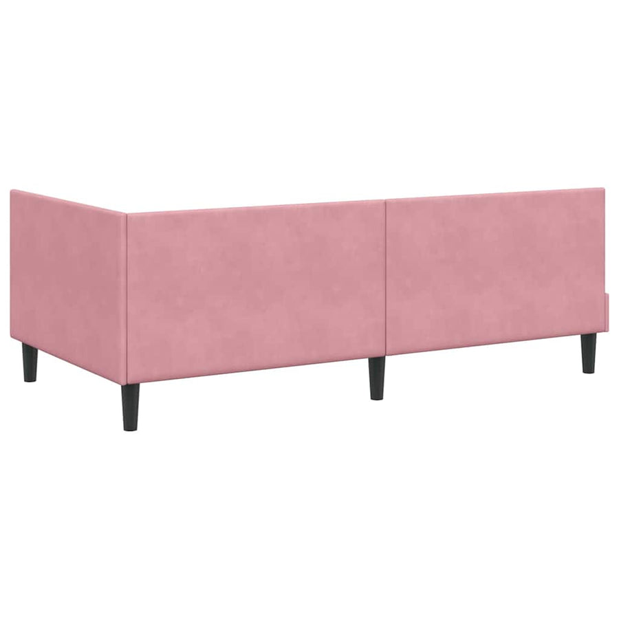 Hoekbedframe Roze 90 cm x 190 cm Polyester en multiplex
