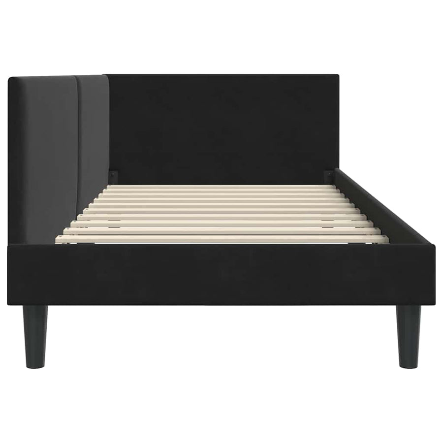 Hoekbedframe Zwart 90 cm x 190 cm Polyester en multiplex