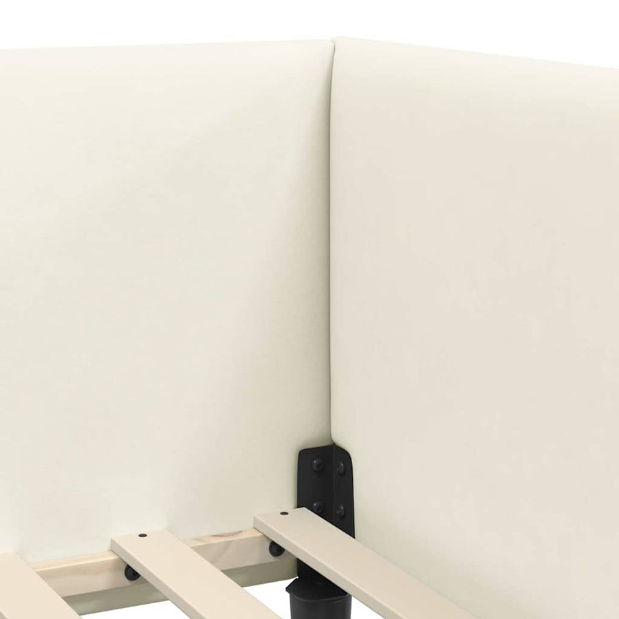 Hoekbedframe Crème 90 cm x 190 cm Polyester en multiplex