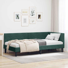 Hoekbedframe Donkergroen 90 cm x 200 cm Polyester en multiplex