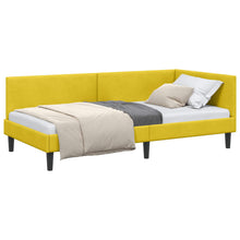 Hoekbedframe Geel 90 cm x 200 cm Polyester en multiplex