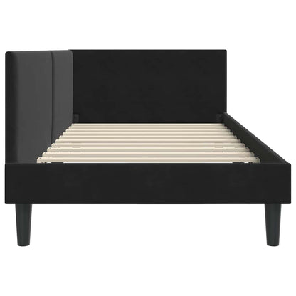 Hoekbedframe Zwart 100 cm x 200 cm Polyester en multiplex