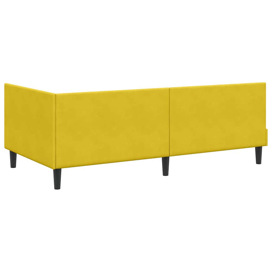 Hoekbedframe Geel 100 cm x 200 cm Polyester en multiplex