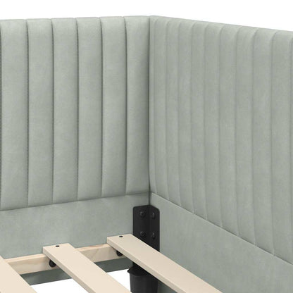 Hoekbedframe met hoofdeinde Lichtgrijs 80 cm x 200 cm Fluweel