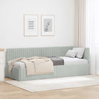 Hoekbedframe 80x200 cm lichtgrijs fluweel