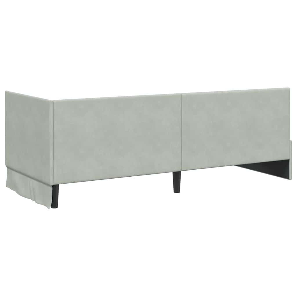 Hoekbedframe met hoofdeinde Lichtgrijs 80 cm x 200 cm Fluweel