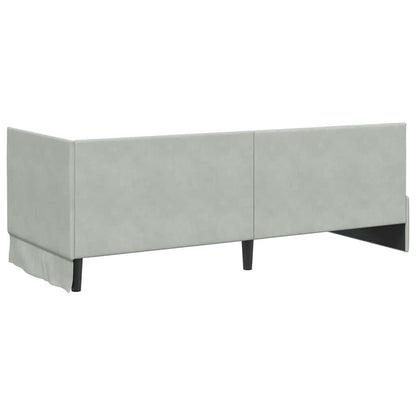 Hoekbedframe met hoofdeinde Lichtgrijs 80 cm x 200 cm Fluweel