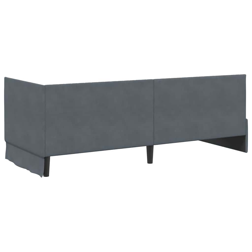 Hoekbedframe met hoofdeinde Donkergrijs 80 cm x 200 cm Fluweel