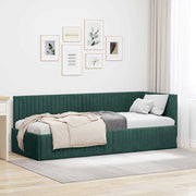 Hoekbedframe 80x200 cm donkergroen fluweel