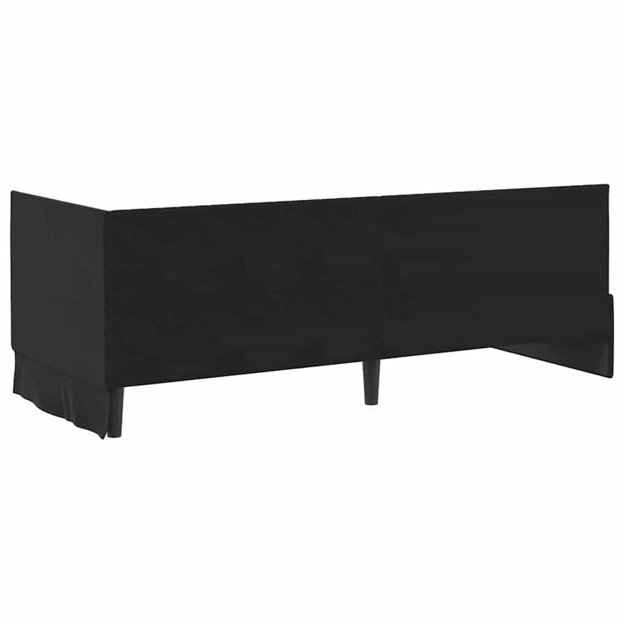 Hoekbedframe met hoofdeinde Zwart 80 cm x 200 cm Fluweel