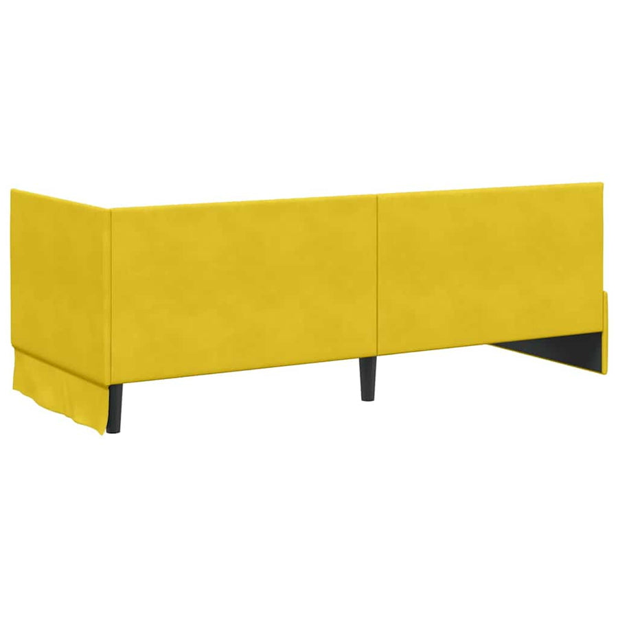 Hoekbedframe met hoofdeinde Geel 80 cm x 200 cm Fluweel