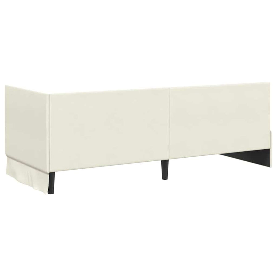 Hoekbedframe met hoofdeinde Crème 80 cm x 200 cm Fluweel