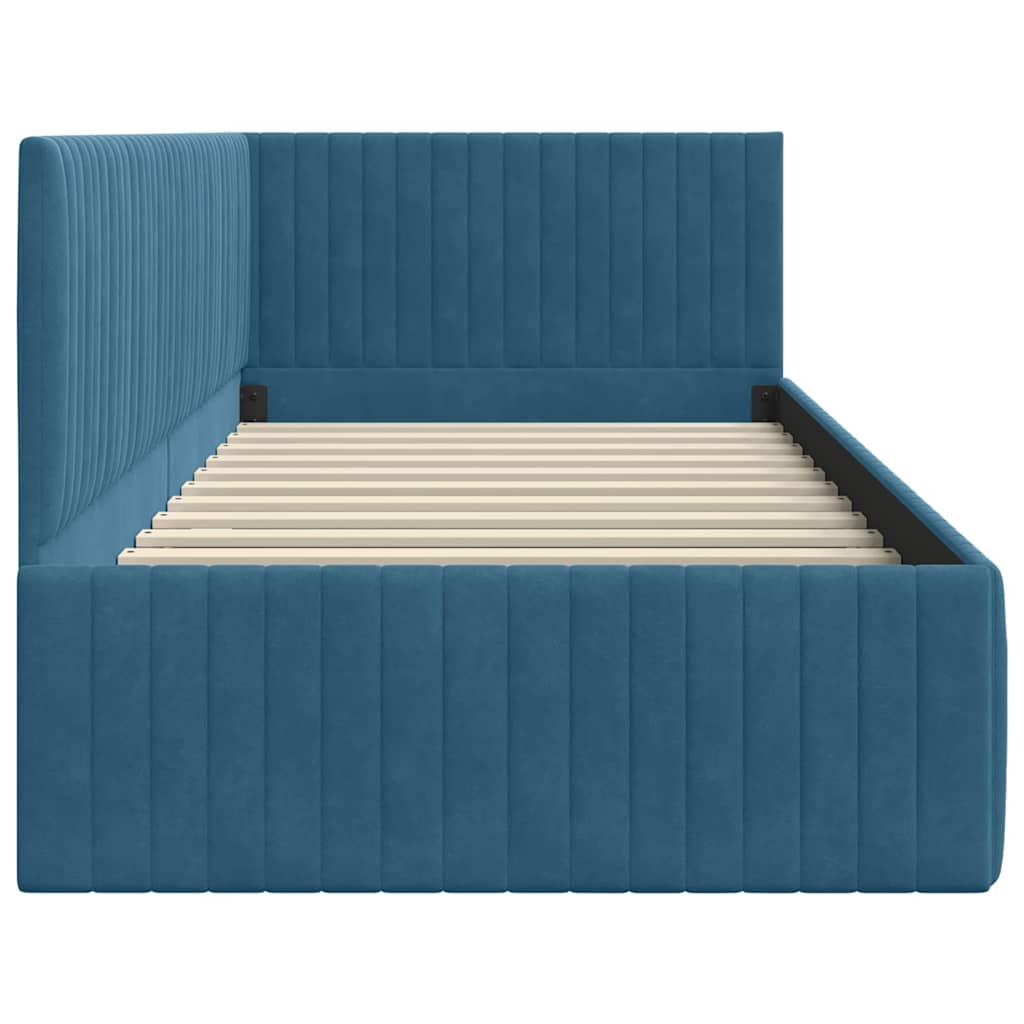 Hoekbedframe Met Hoofdeinde 90 Cm X 190 Cm Fluweel 90 x 190 cm
