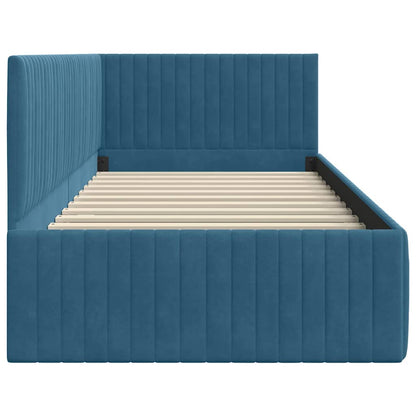 Hoekbedframe Met Hoofdeinde 90 Cm X 190 Cm Fluweel 90 x 190 cm
