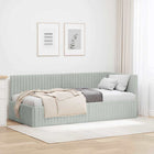 Hoekbedframe 90x190 cm lichtgrijs fluweel