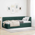 Hoekbedframe 90x190 cm fluweel donkergroen