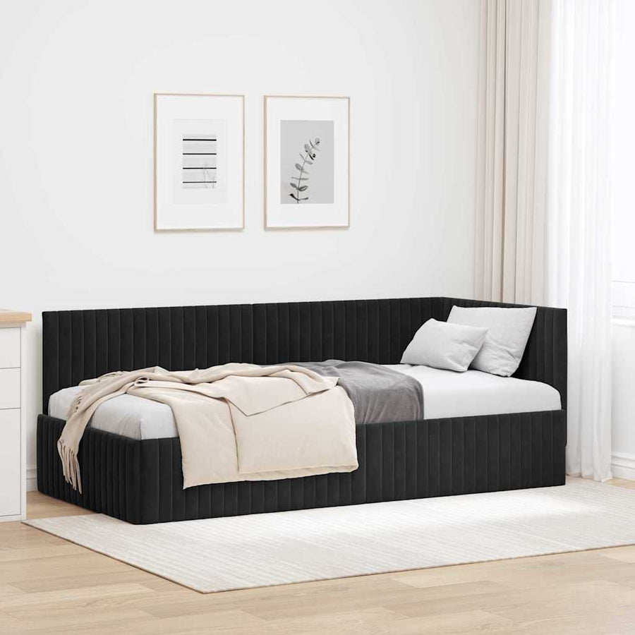 Hoekbedframe Met Hoofdeinde 90 Cm X 190 Cm Fluweel 90 x 190 cm