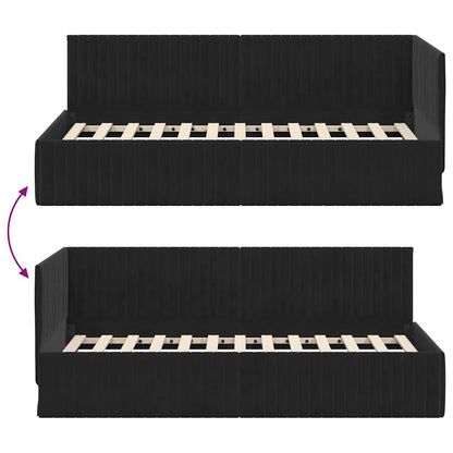 Hoekbedframe Met Hoofdeinde 90 Cm X 190 Cm Fluweel 90 x 190 cm