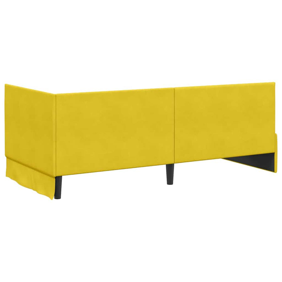 Hoekbedframe met hoofdeinde Geel 90 cm x 190 cm Fluweel