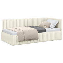 Hoekbedframe Met Hoofdeinde Crème 90 Cm X 190 Cm Fluweel