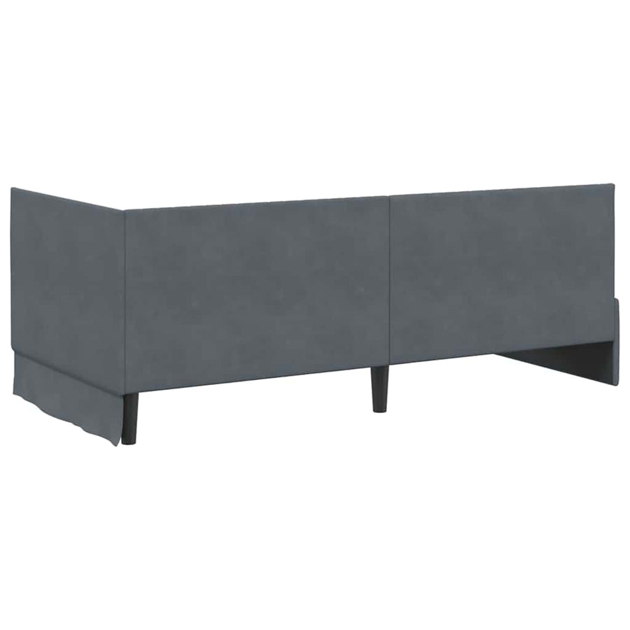 Hoekbedframe met hoofdeinde Donkergrijs 90 cm x 200 cm Fluweel