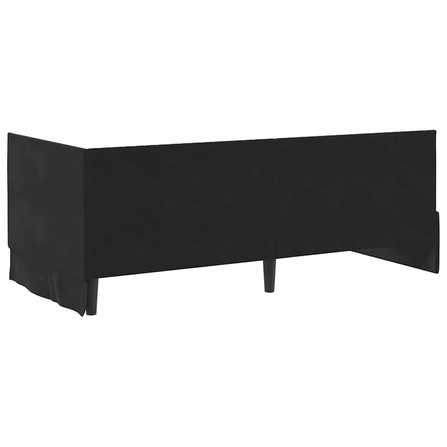 Hoekbedframe met hoofdeinde Zwart 90 cm x 200 cm Fluweel