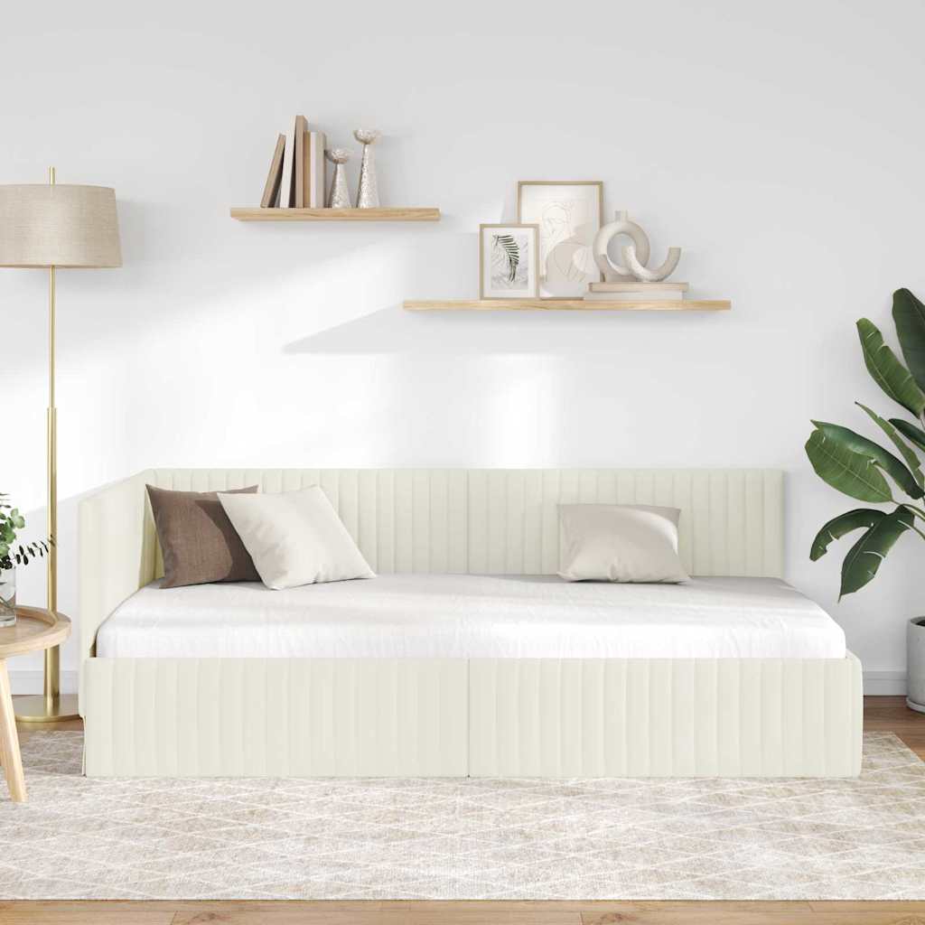Hoekbedframe Met Hoofdeinde 100 Cm X 200 Cm Fluweel 100 x 200 cm
