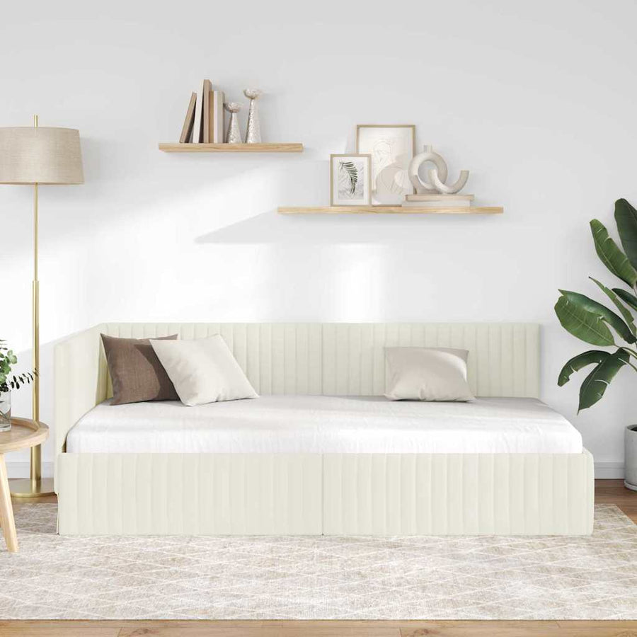 Hoekbedframe Met Hoofdeinde 100 Cm X 200 Cm Fluweel 100 x 200 cm