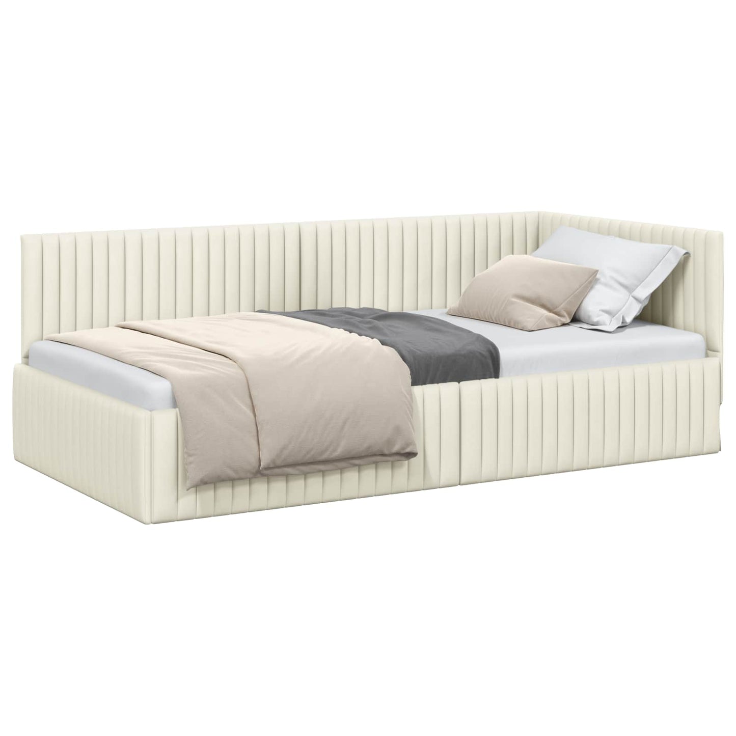 Hoekbedframe Met Hoofdeinde 100 Cm X 200 Cm Fluweel 100 x 200 cm