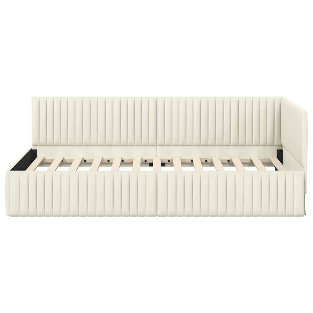 Hoekbedframe Met Hoofdeinde 100 Cm X 200 Cm Fluweel 100 x 200 cm