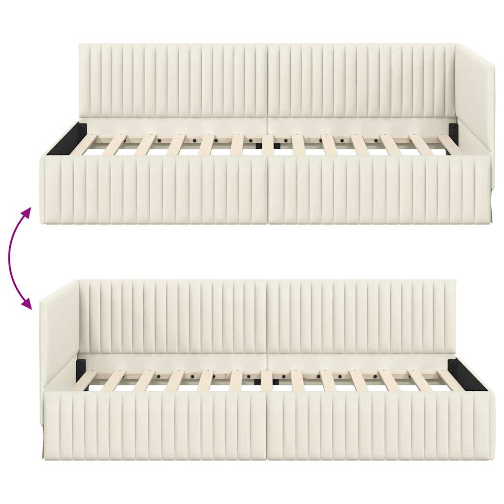 Hoekbedframe Met Hoofdeinde 100 Cm X 200 Cm Fluweel 100 x 200 cm
