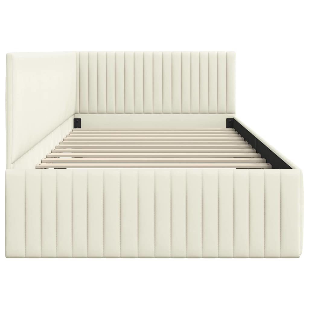 Hoekbedframe Met Hoofdeinde 100 Cm X 200 Cm Fluweel 100 x 200 cm