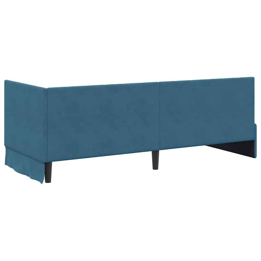 Hoekbedframe met hoofdeinde Blauw 80 cm x 200 cm Fluweel