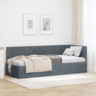 Hoekbedframe 80x200 cm donkergrijs fluweel