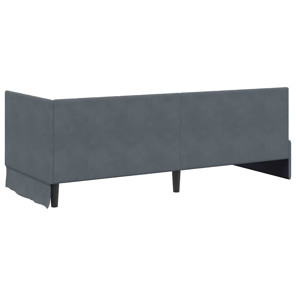 Hoekbedframe met hoofdeinde Donkergrijs 80 cm x 200 cm Fluweel