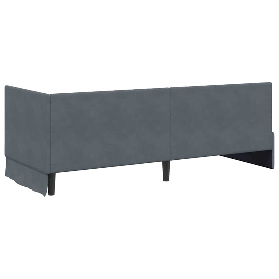 Hoekbedframe met hoofdeinde Donkergrijs 80 cm x 200 cm Fluweel