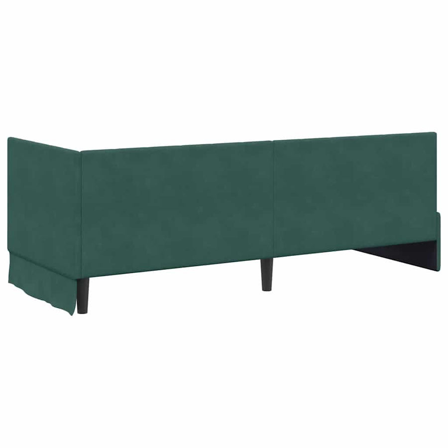 Hoekbedframe met hoofdeinde Donkergroen 80 cm x 200 cm Fluweel