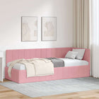 Hoekbedframe 80x200 cm roze fluweel