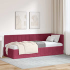 Hoekbedframe 80x200 cm wijnrood fluweel