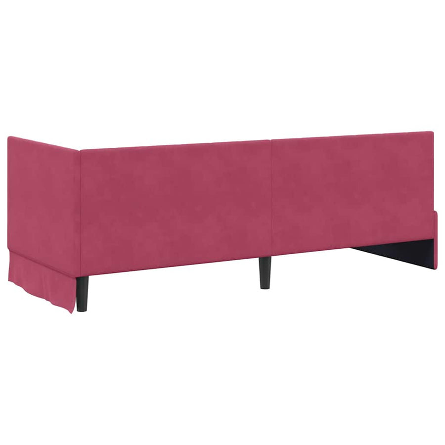 Hoekbedframe met hoofdeinde Wijnrood 80 cm x 200 cm Fluweel