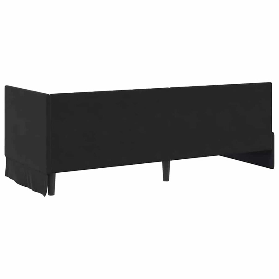 Hoekbedframe met hoofdeinde Zwart 80 cm x 200 cm Fluweel