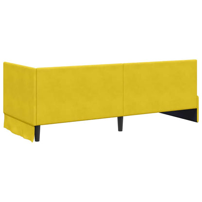 Hoekbedframe met hoofdeinde Geel 80 cm x 200 cm Fluweel
