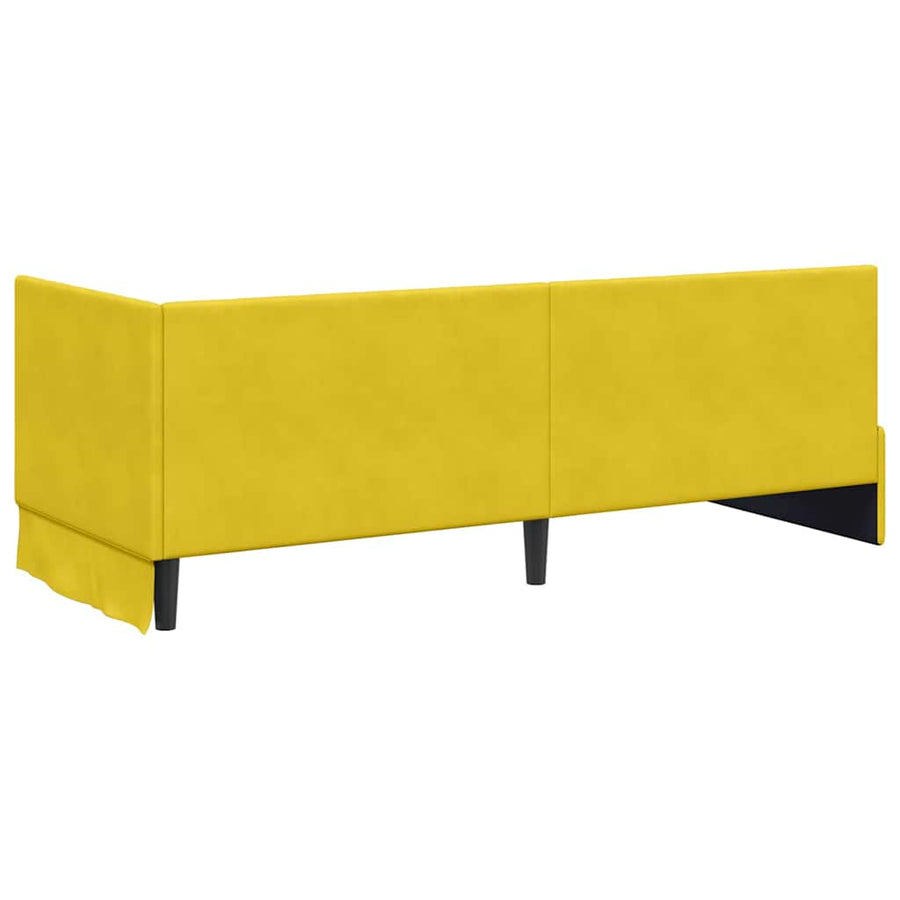 Hoekbedframe met hoofdeinde Geel 80 cm x 200 cm Fluweel