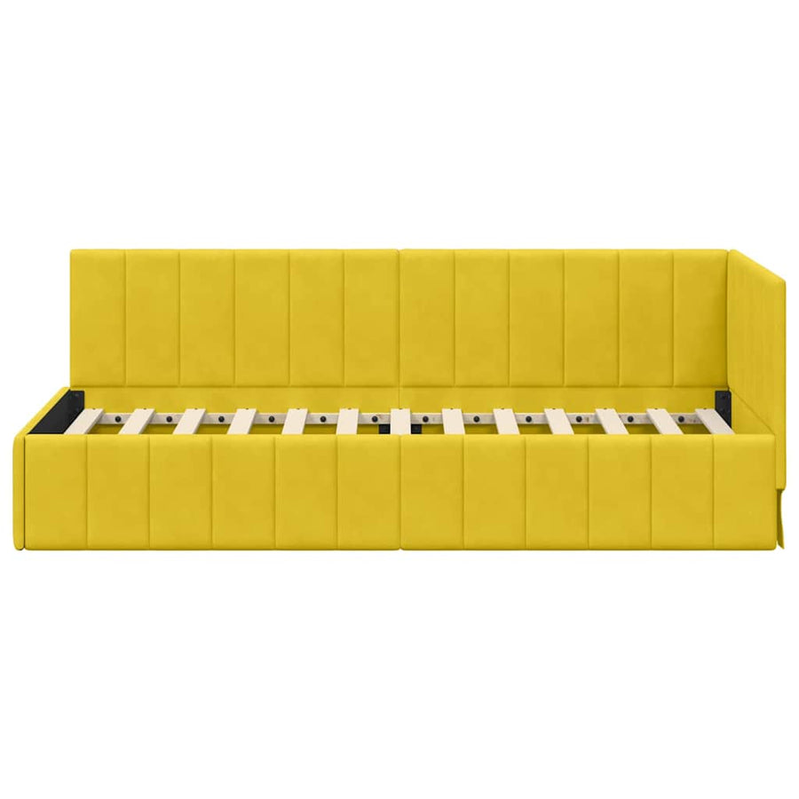 Hoekbedframe met hoofdeinde Geel 80 cm x 200 cm Fluweel