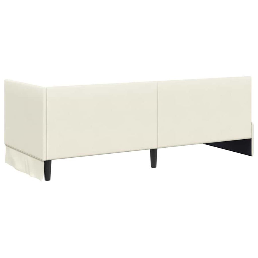 Hoekbedframe met hoofdeinde Crème 80 cm x 200 cm Fluweel