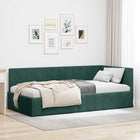 Hoekbedframe 90x190 cm donkergroen fluweel