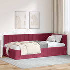 Hoekbedframe 90x190 cm wijnrood fluweel