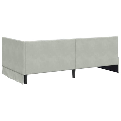 Hoekbedframe met hoofdeinde Lichtgrijs 90 cm x 200 cm Fluweel