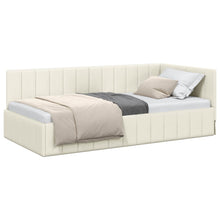 Hoekbedframe Met Hoofdeinde Crème 90 Cm X 200 Cm Fluweel